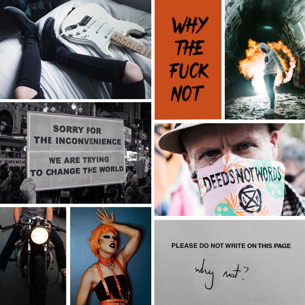 Rebel Archetype Personality collage