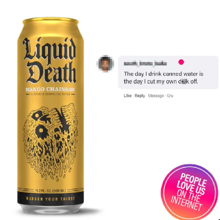 Liquid Death Rebel Archetype Personality canned water